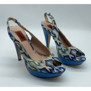 Missoni Chevron Sling Back Peep Toe Pump - 37.5